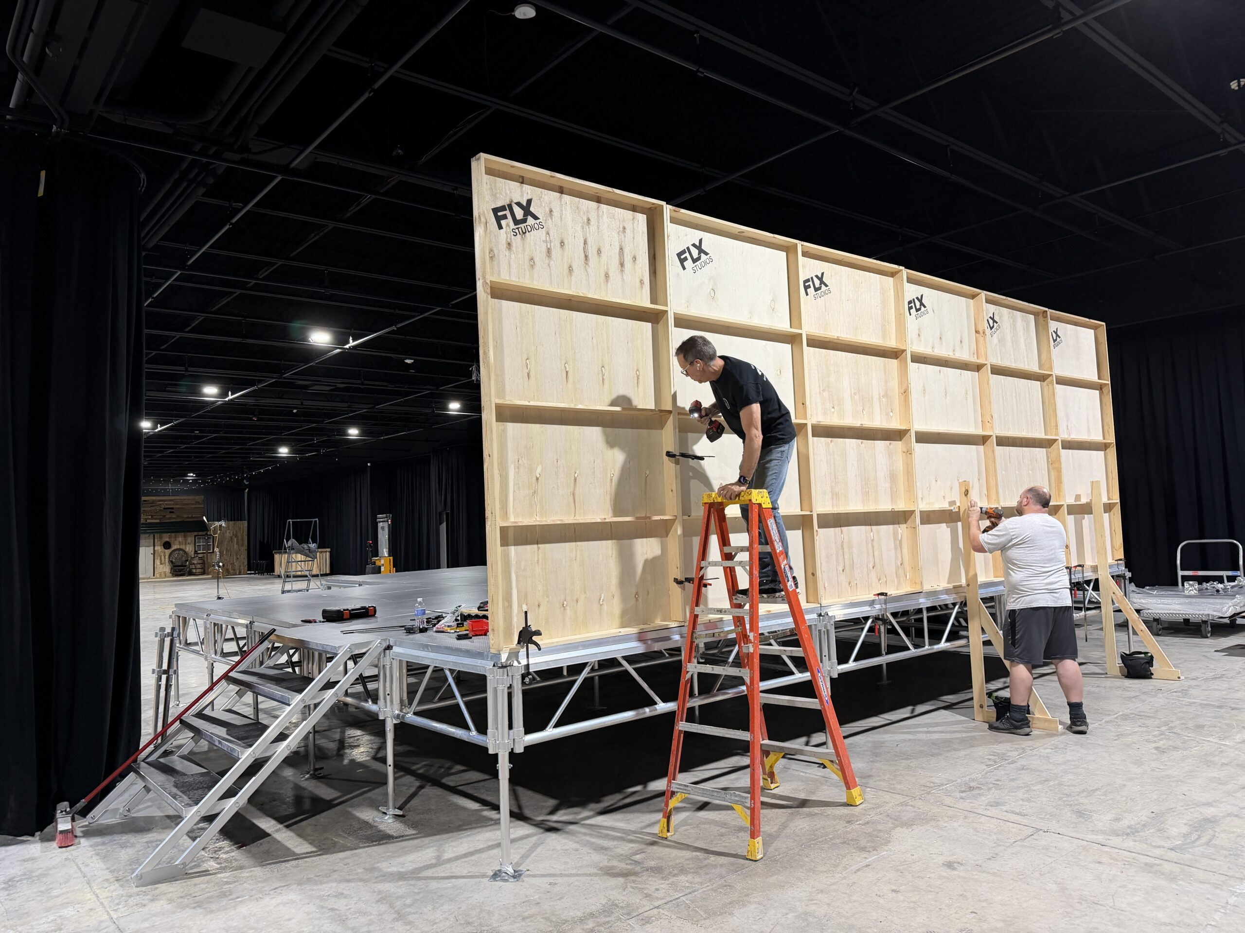 Set building at FLX Studios